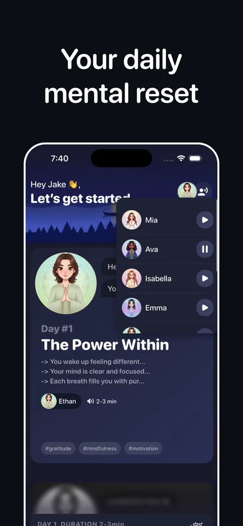 Lumaniq — today's affirmation with a list of voice coaches