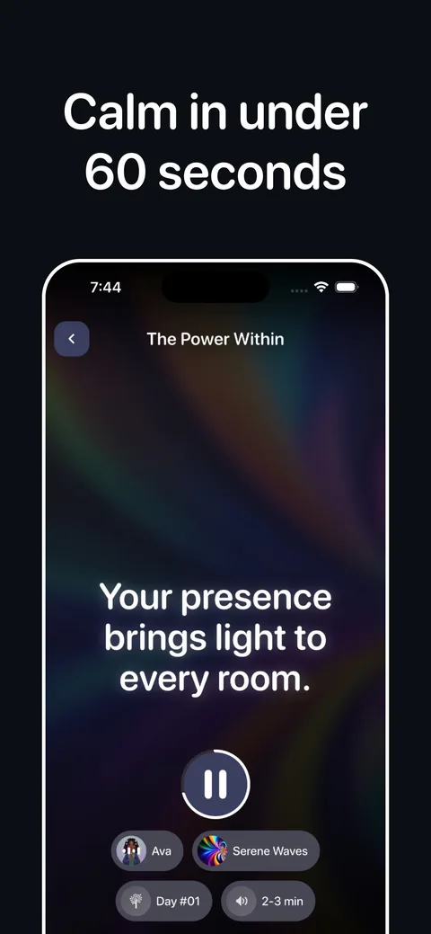 Lumaniq — an affirmation playing over a calm visual