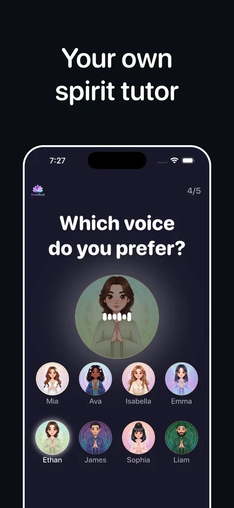 Lumaniq — choosing a voice coach during setup